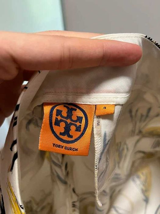 Bawełniano-jedwabne spodnie Tory Burch w kwiatowy wzór