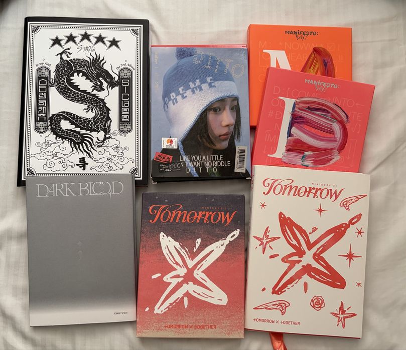оригінальні альбоми та картки kpop: bts,boynextdoor,txt,p1harmony,stray kids,new jeans,enhypen,xdinary heroes