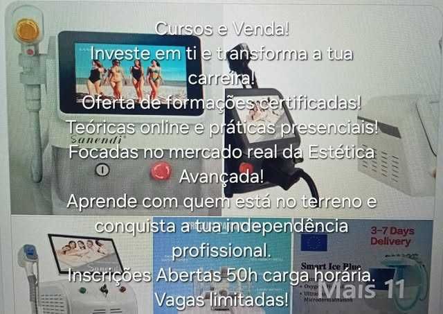 Curso Master Laser Díodo 3/4 Ondas 50h | + Máquina Laser 4 ondas + Remoção Tatuagem +Peeling Hollywood Teórica Online + Prática na Sua Clínica