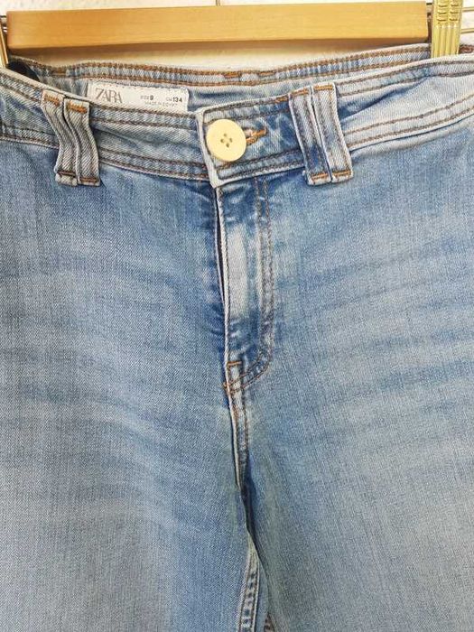 Calças Ganga Azul Zara corte direito menina