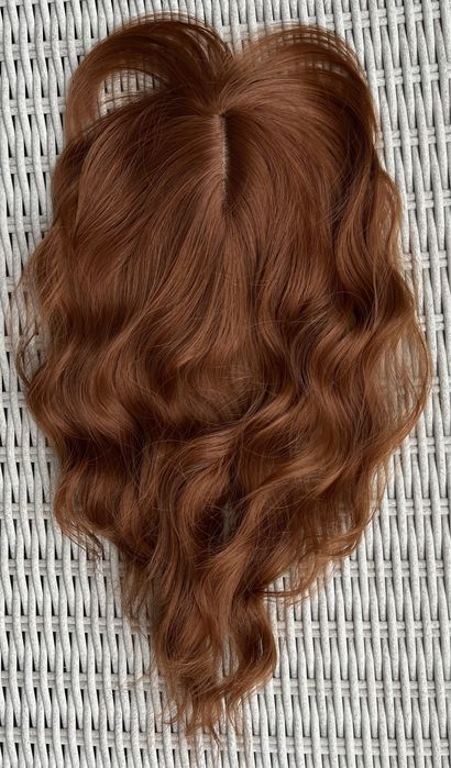 Premium Ultra włosy doczepiane, rudy, topper, tupet, fale 572.