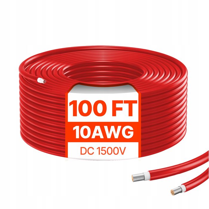 VEVOR przedłużacz kabel solarny 30.48M 6MM2 10AWG IP67 mocny solarny