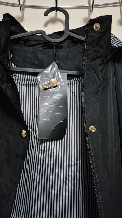 Parka preta nova 2XL