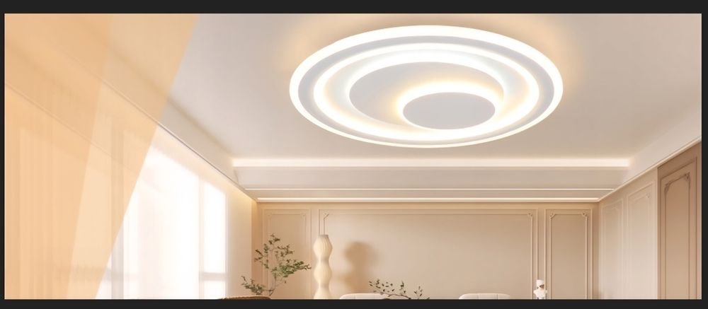 ZMH Lampa sufitowa LED 50,5cm Biała RGB przyciemniania lampa z pilotem