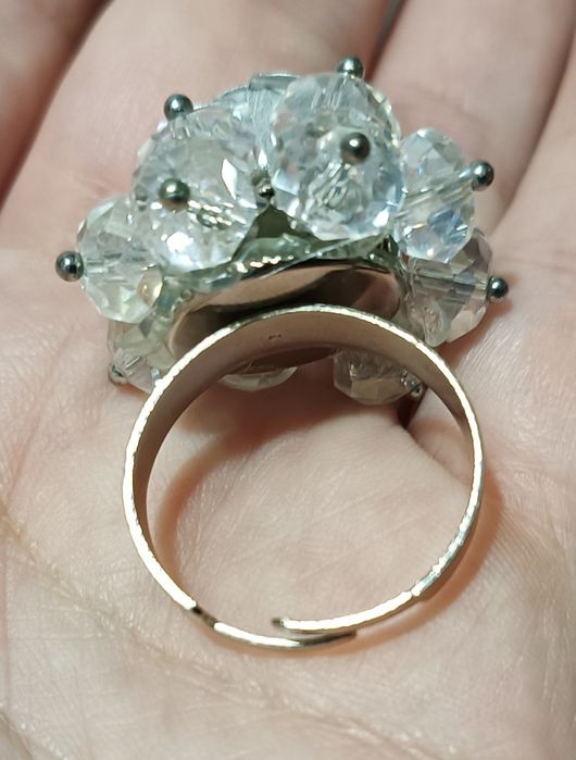 Anel Flor Transparente novo