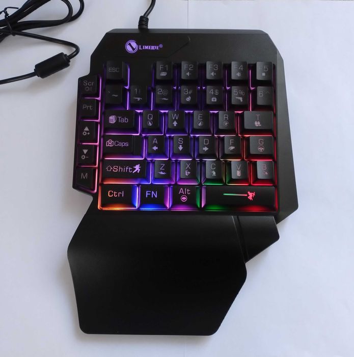 Klawiatura Jednoręczna Gamingowa 40 klawiszy podświetlana RGB USB