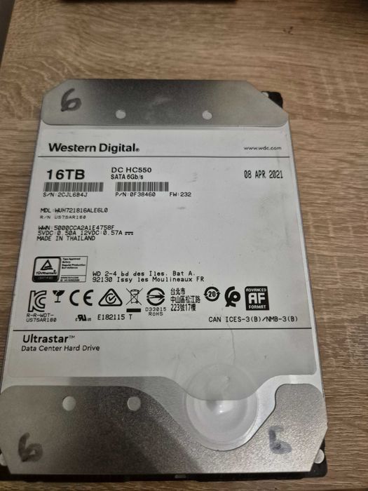 Dysk WD Ultrastar DC HC550 - 16 TB Gwarancja !