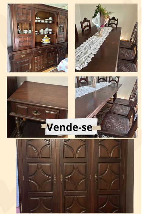 Vendo móveis antigos em madeira maciça, em excelente estado