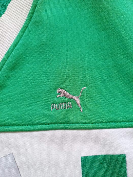 Zielona męska unisex bawełniana kamizelka vintage Puma 38