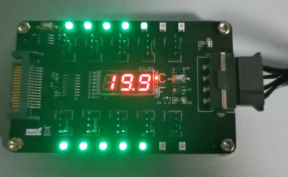 Controlador 10 x FANS Magnético c/ Display Temperatura - NOVO