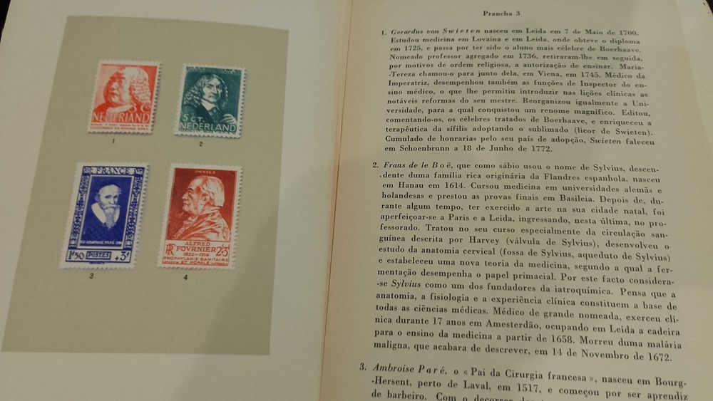 Boletins Selos com efígies de Médicos - F. Hoffmann-La Roche