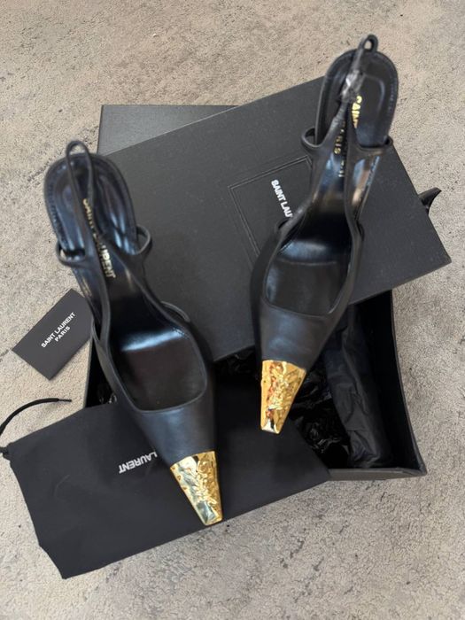 Женские кожаные босоножки слингбэки ys бренд лого