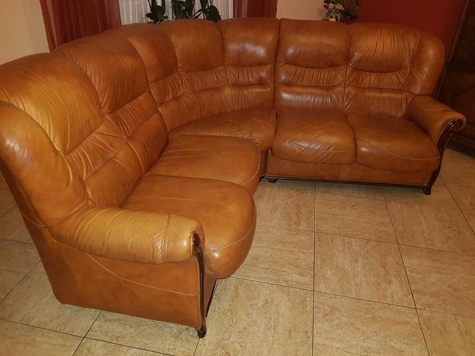 sofa-canape de cabedal 5 lugares