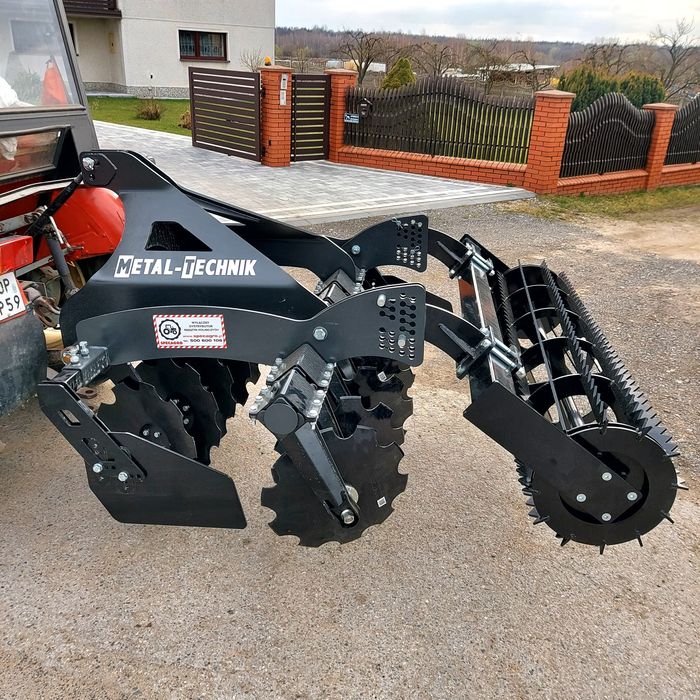 Mega solidna brona talerzowa MINI SMART ! Piasta bezobsługowa wał struna zębata !
