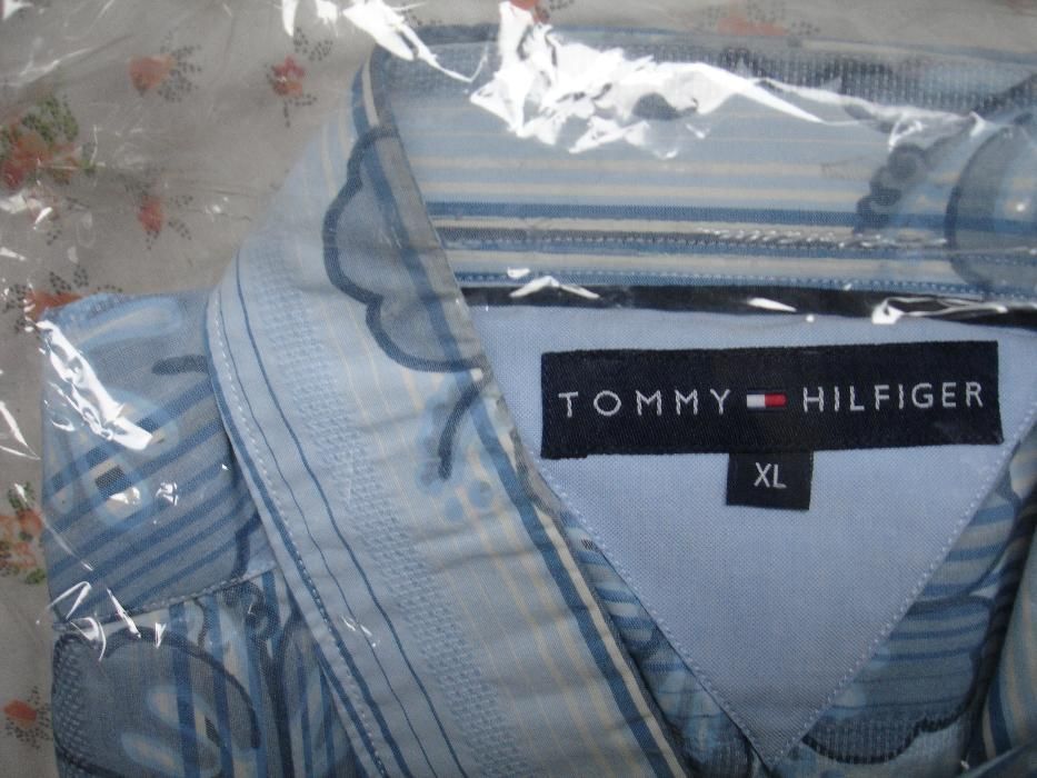 nowa koszula w kwiaty niebieska TOMMY HILFIGER XL