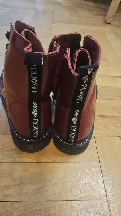 Glany Lakierowane Ocieplane Czerwone Lasocki  rozm. 35