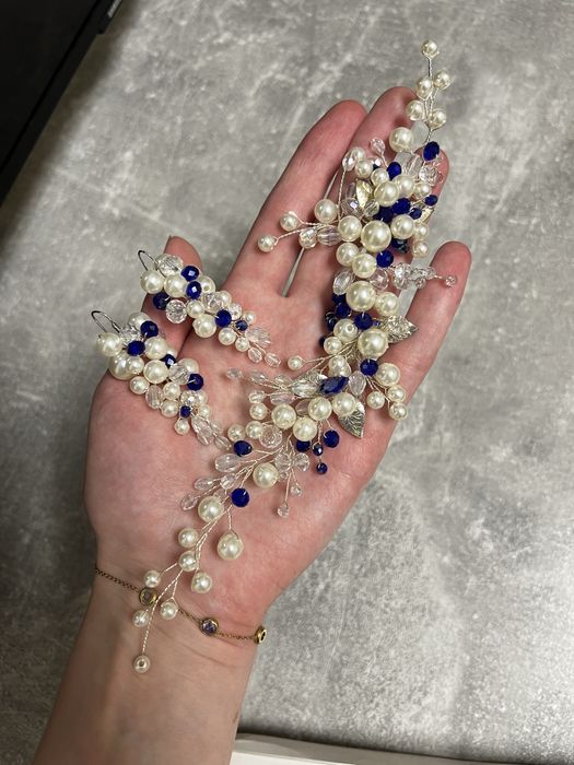 Гілочка у волосся і сережки ручної роботи