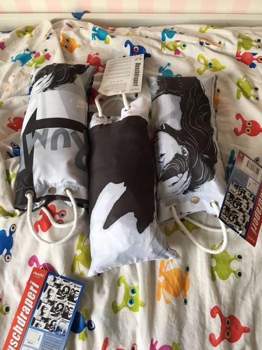 Zaslonki bialo czarne 3 szt np do prysznica i nie tylko