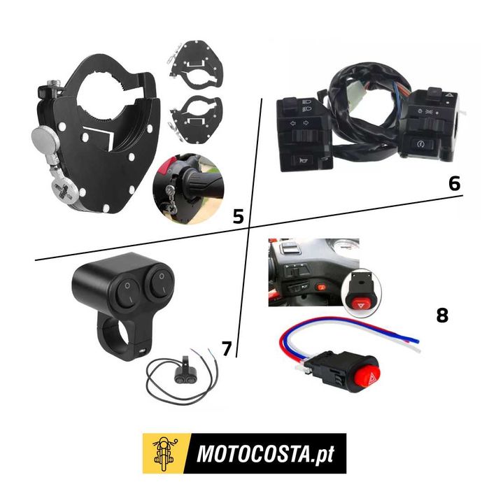 Botões e Interruptores Moto - Comutadores, Cruise Control - MOTOCOSTA