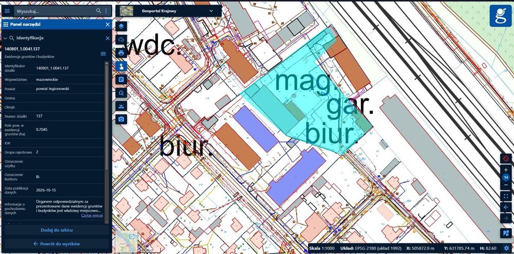 Działka inwestycyjna Legionowo Kościuszki Sąsiadująca Dworzec PKP - Widok 3