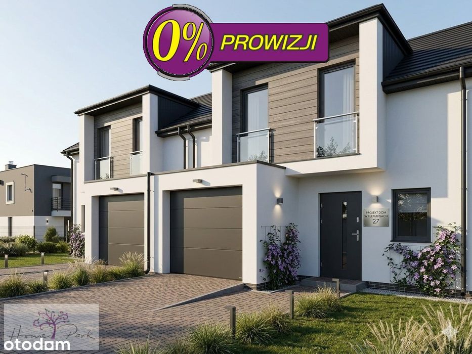 Dom bliźniak stan deweloperski - Brzeziny 5 pokoi