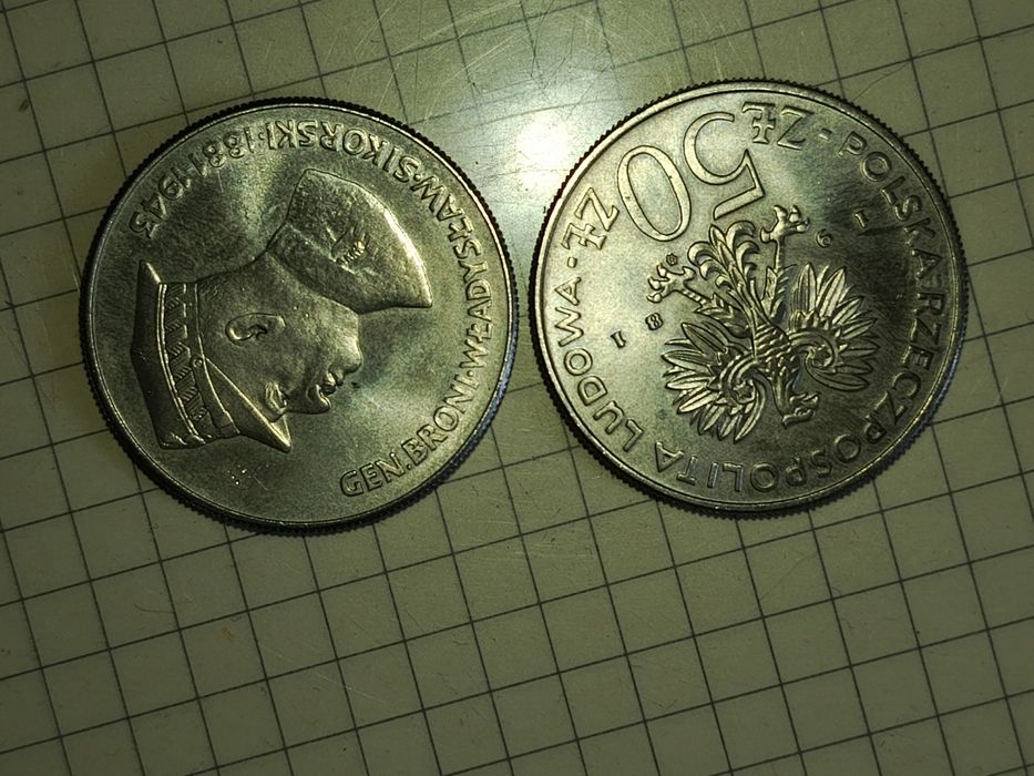 Sikorski 1981 50 zł zestaw moneta gen prl