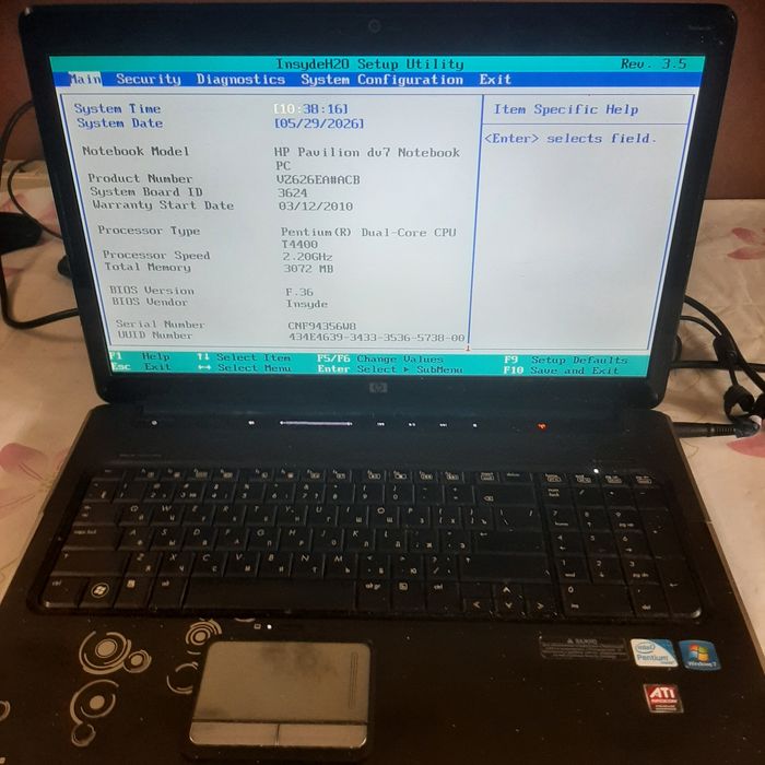 Продам ноутбук  HP dv7