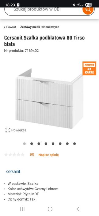 Szafka umywalkowa do łazienki Nowa !!!