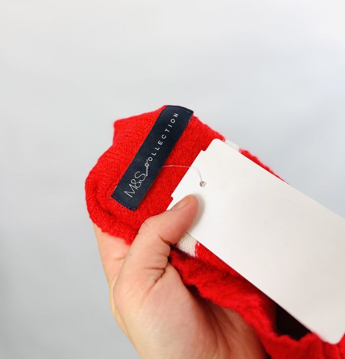 Czerwona tunika w białe paski S 36