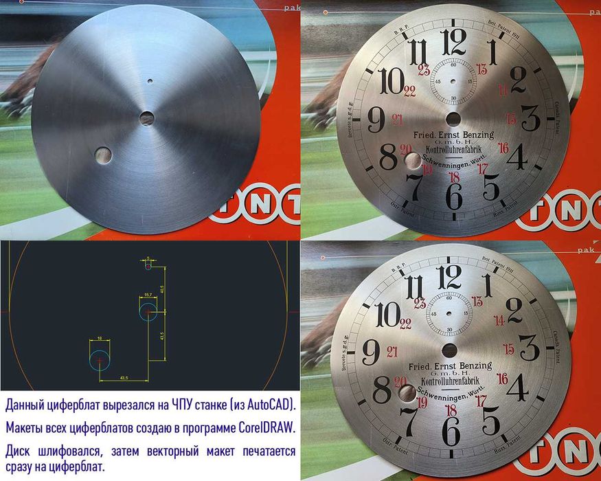 Циферблат старинных антикварных часов - 4