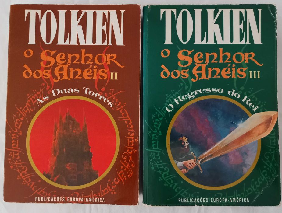 Livros O Senhor dos Anéis II e III - 1as edições na Europa América RAROS