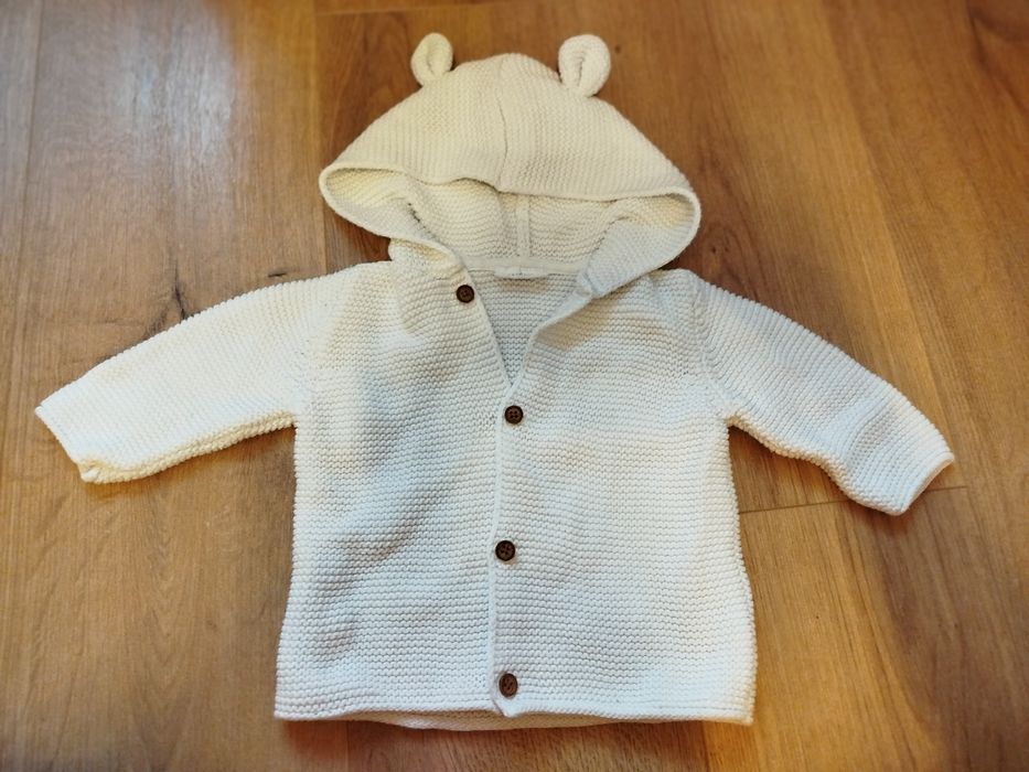 Sweterek handmade biały 68-74