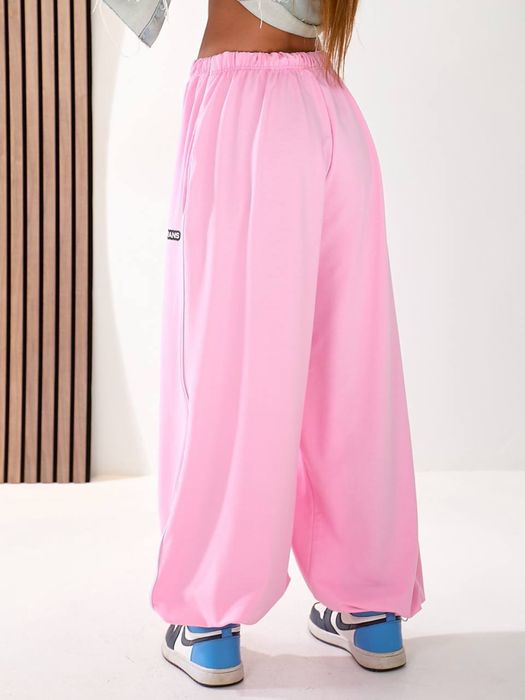 Штани оверсайз трикотажні рожеві