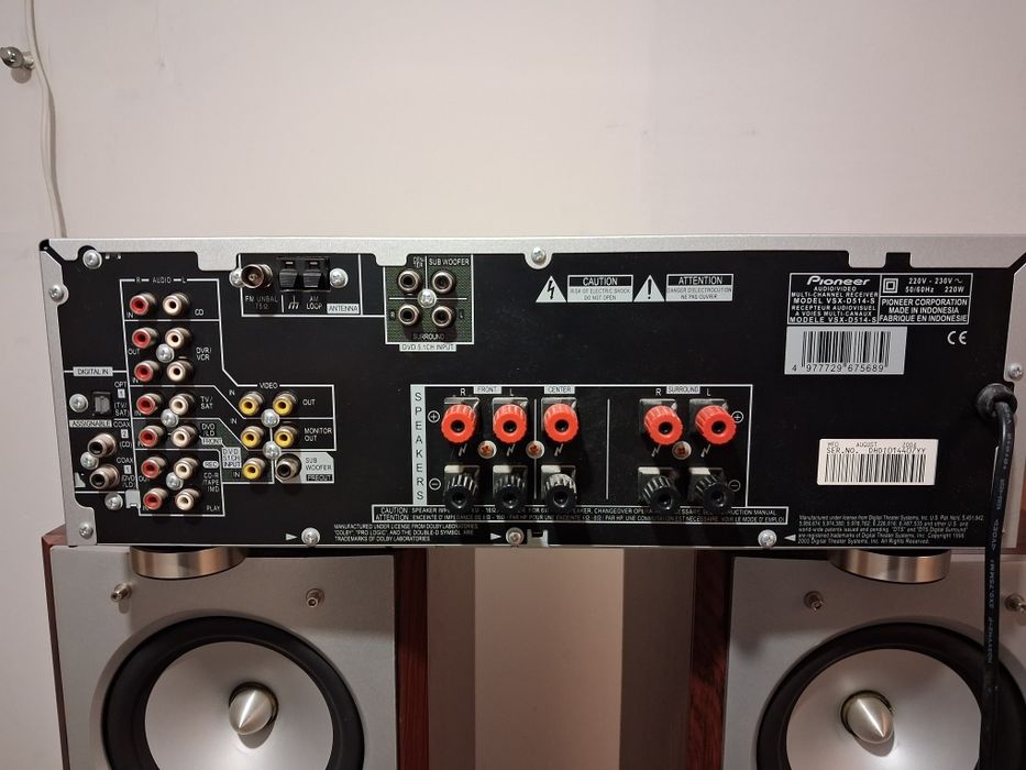 Amplituner Pioneer VSX-D514 + Kolumny + Subwoofer aktywny