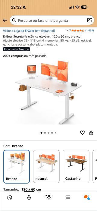 Secretária eletrica 120x60 ErGear