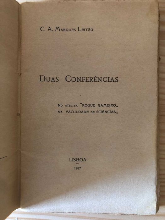 Duas Conferências - C. A. Marques Leitão