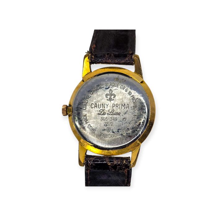 Relógio Corda Cauny Prima Calendario– 17 Rubis– Plaqué Ouro 10 Microns