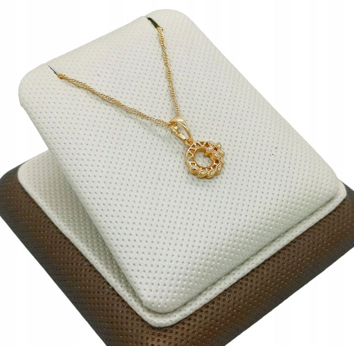 Złoty Naszyjnik Mały Kwiatek Pozlacany 18K --- N378