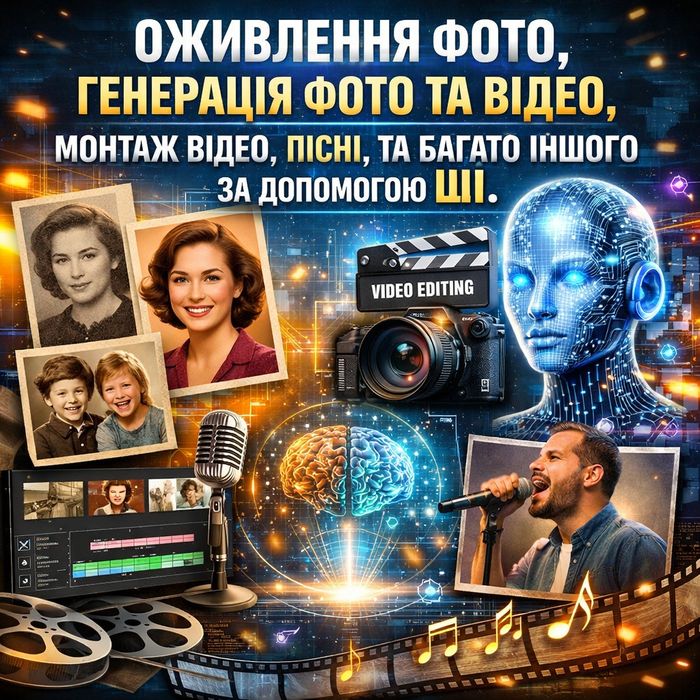 Оживлення фото , монтаж відео , пісня на замовлення , безкоштовно