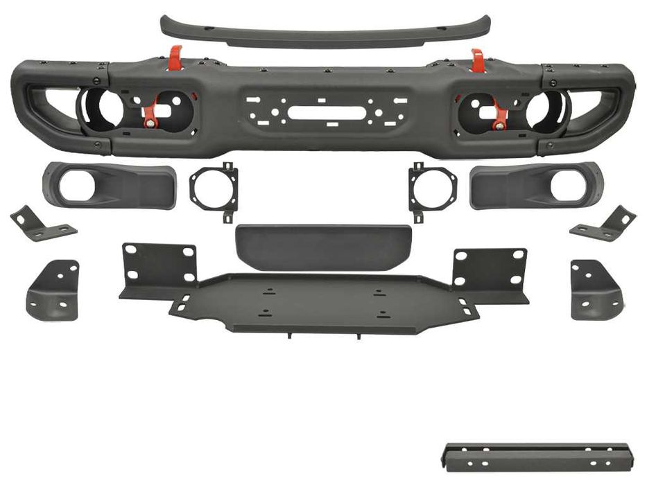 Бампер передній металевий на JEEP WRANGLER (JL) 2018+, PCR04123M(SET)