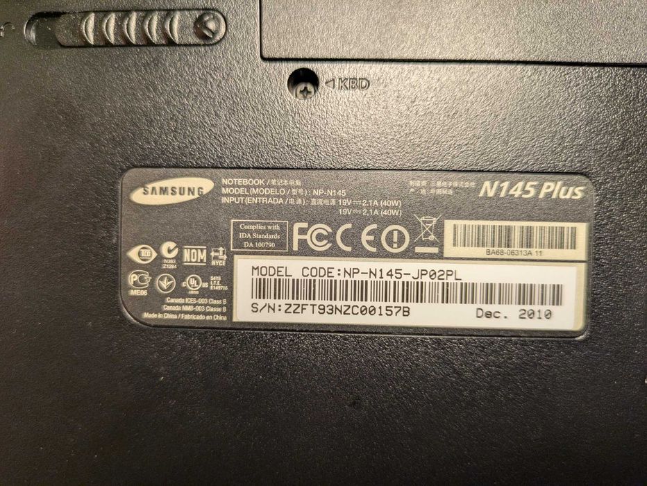 NetBook Samsung NP N145 Plus Intel Atom WIN 7