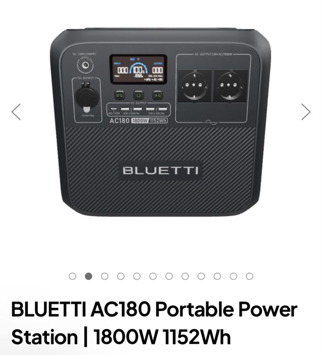 Новая зарядная станция BLUETTI AC180 1152W/1800W! Свет в каждый дом!
