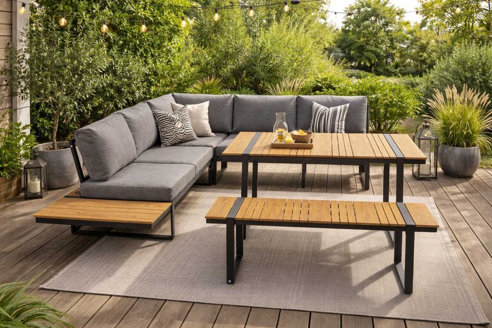 Zestaw mebli ogrodowych - narożnik aluminiowy outdoor CORTINA