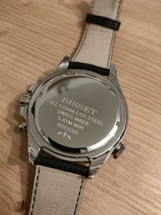 Czarny zegarek męski bisset BSC C03