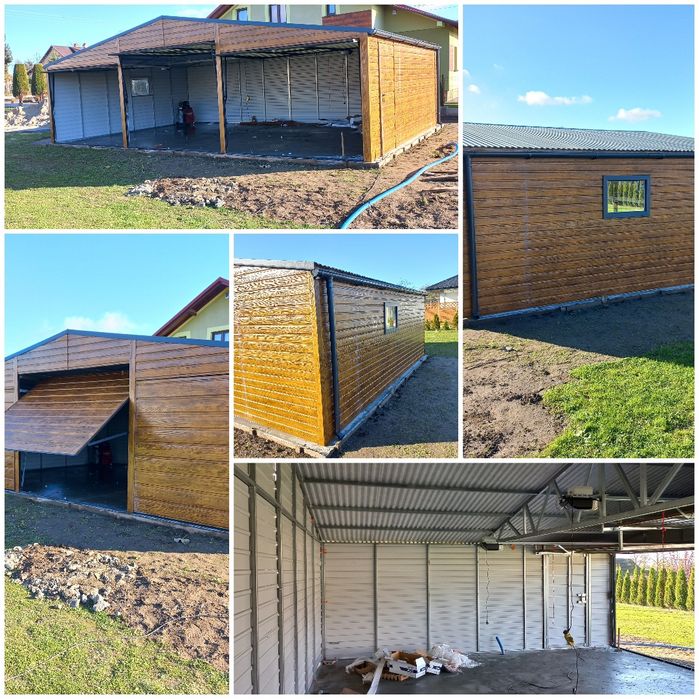 9x6 garaz drewnopodobny garaż blaszany ocynk ,Profile 100% poziomo