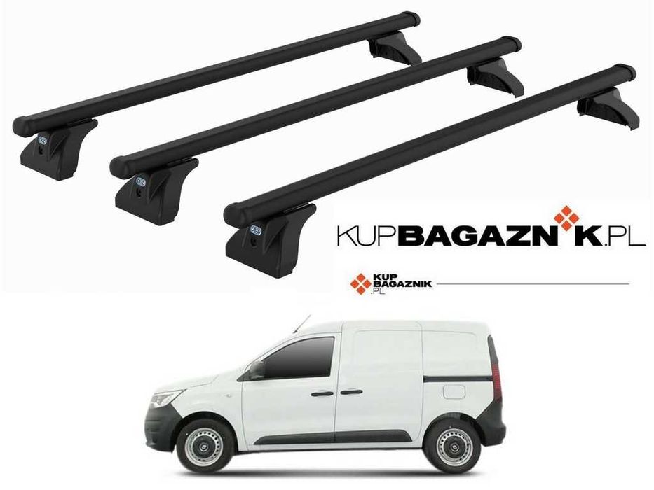 Bagażnik Dachowy Renault Express Bus od 2021 do 2026 Van bazowy 3 belki bez relingów ładowność 150kg Cruz