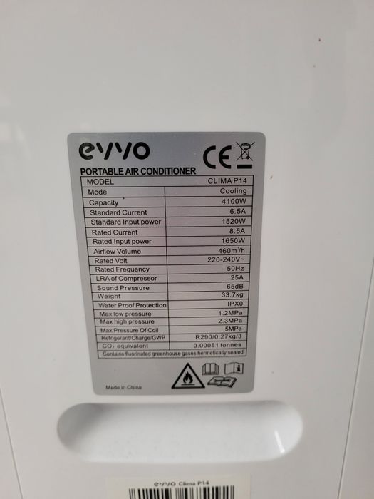 Ar Condicionado Portátil Evvo P14 - 14.000Btus