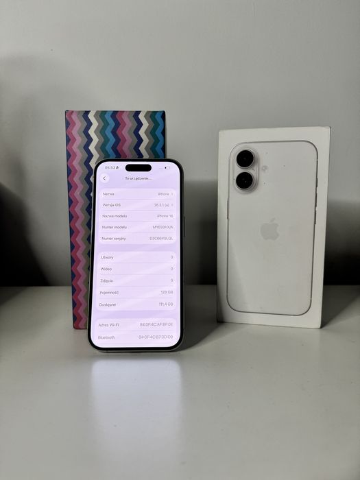 Iphone 16 wersja 128gb