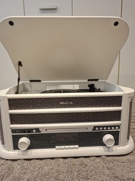 Retro wieża stereo Auna gramofon CD MP3 DAB FM kaseta USB Bluetooth