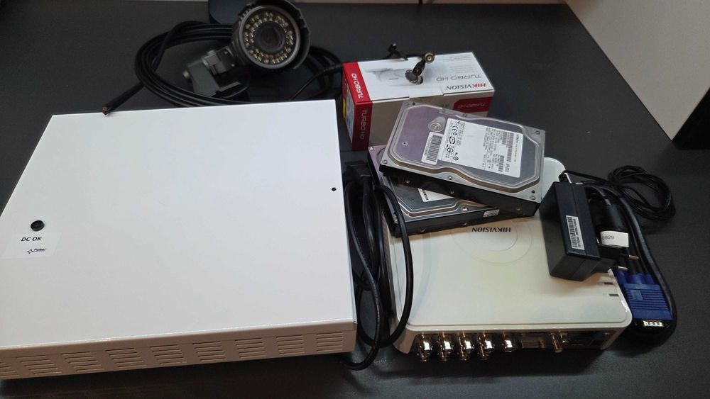 Monitoring zestaw - kamery, rejestrator,2hdd, zasilacz